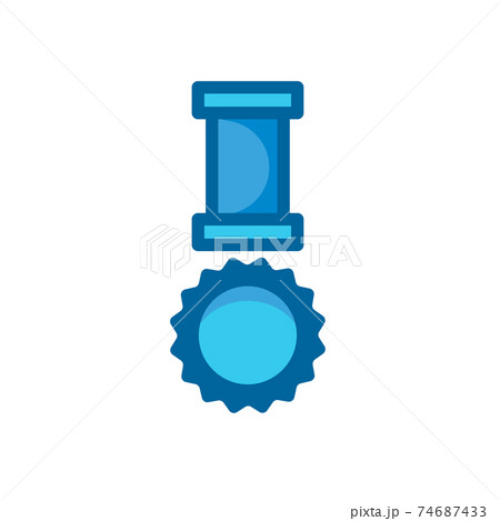 medal blue flat icon isolated on white background 74687433
