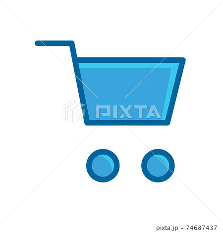 trolley blue flat icon isolated on white background 74687437