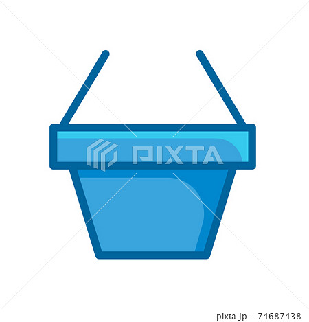 basket blue flat icon isolated on white background 74687438