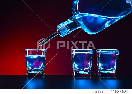 vodka on a black table vodka on a black table 74688626