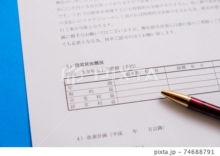 経営改善計画書　経営再建　状況確認 74688791