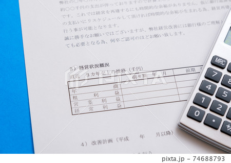 経営改善計画書　経営再建　状況確認 74688793