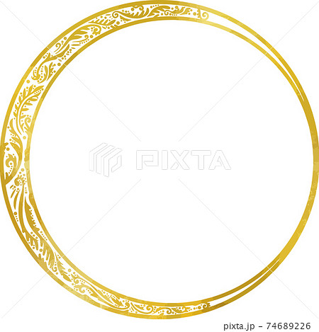 ゴールドの円形フレーム ベクター素材のイラスト素材