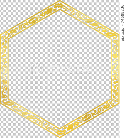 金六角形框架矢量素材 金六角形框架矢量素材 74689236