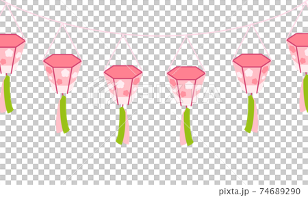 櫻花觀賞燈籠矢量插畫 74689290