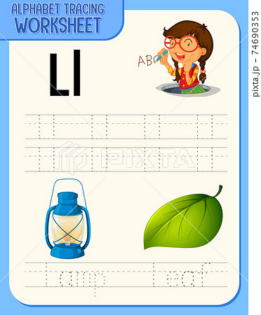 Alphabet tracing worksheet with letter and vocabulary Alphabet tracing worksheet with letter and vocabulary 74690353
