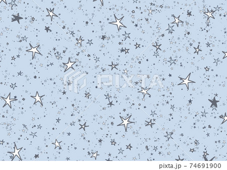 Popで可愛い手書き風の星のテクスチャのイラスト素材