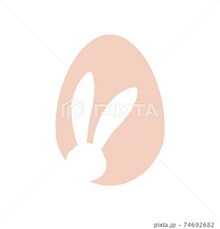 Easter egg shape with bunny ears silhouette 74692682