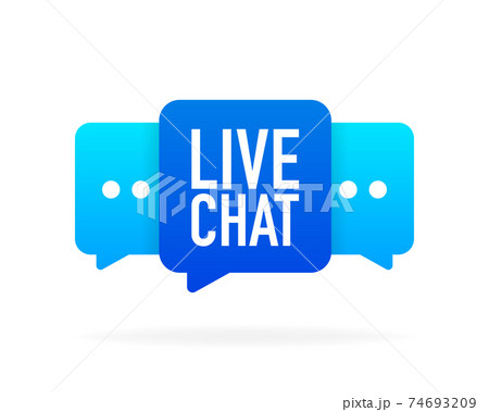 Support service. Consultation, telemarketing, consultant, secretary Live Chat banner on white background. Flat banner. Vector illustration. Support service. Consultation, telemarketing, consultant, secretary Live Chat banner on white background. Flat banner. Vector illustration. 74693209
