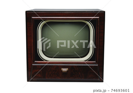 The old TV on the isolated white background The old TV on the isolated white background 74693601