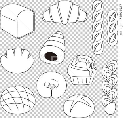 簡單的麵包圖(線條藝術) 簡單的麵包圖(線條藝術) 74694587