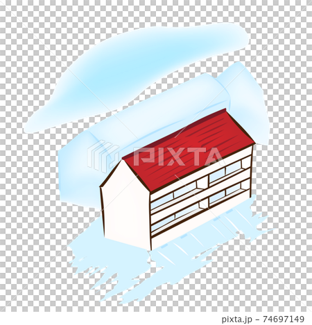 兩層樓的公寓樓和周圍的風景(建築物的矢量插圖) 兩層樓的公寓樓和周圍的風景(建築物的矢量插圖) 74697149