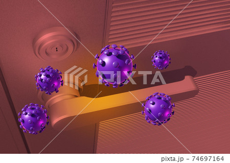 衛生喚起イメージ(アルミドア/3DCG) 74697164