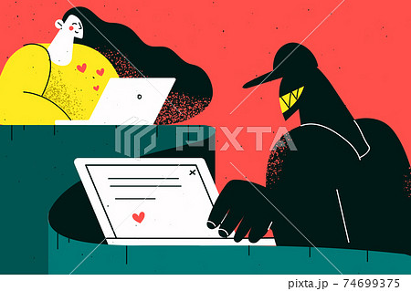 Online fraud, trick in internet dating concept Online fraud, trick in internet dating concept 74699375