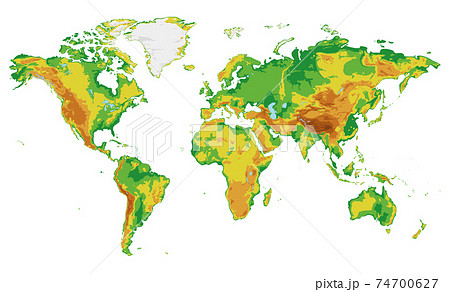 Physical blank World Map vector illustration isolated on white background 74700627