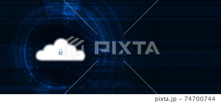 Cloud technology. Integrated digital web concept background 74700744