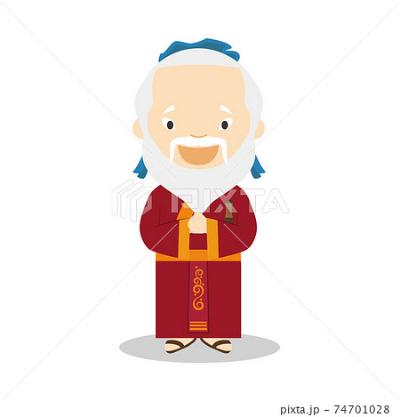 Confucius Cartoon Character Vector のイラスト素材