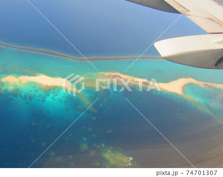 ハテの浜の空撮 ハテの浜の空撮 74701307