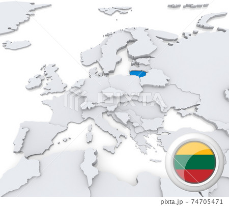 Lithuania on map of Europe 74705471