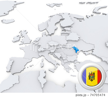 Moldova on map of Europe 74705474