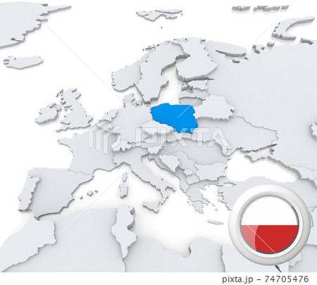 Poland on map of Europe 74705476