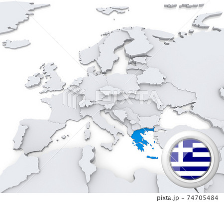 Greece on map of Europe 74705484