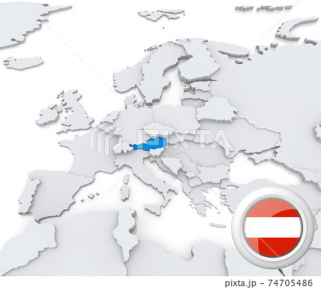 Austria on map of Europe 74705486
