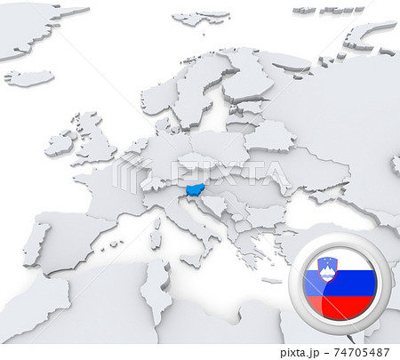Slovenia on map of Europe 74705487