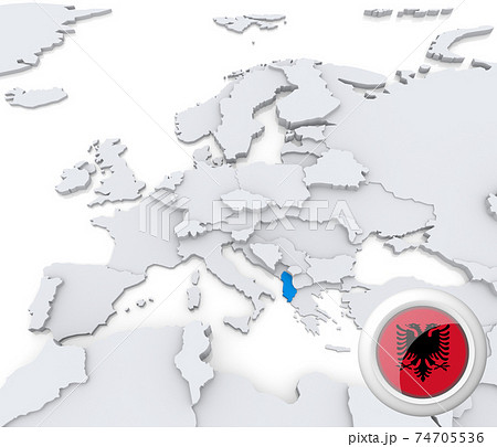 Albania on map of Europe 74705536