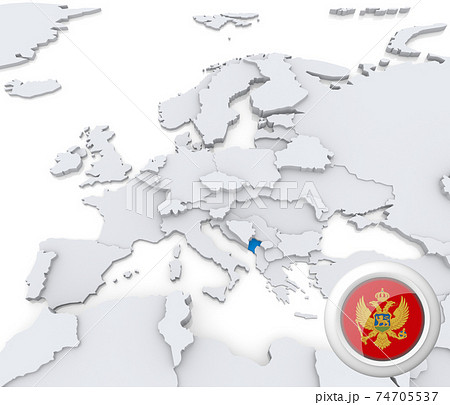 Monte negro on map of Europe 74705537