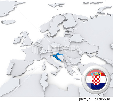 Croatia on map of Europe 74705538