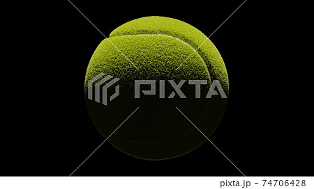 Tennis Ball On Black Background のイラスト素材