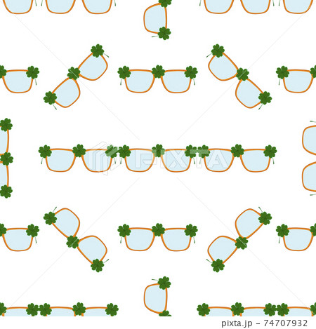 Illustration on theme Irish holiday St Patrick day, seamless eyeglasses 74707932