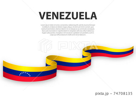 Waving ribbon or banner with flag of Venezuela Waving ribbon or banner with flag of Venezuela 74708135