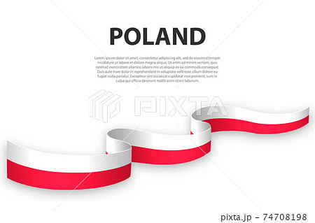 Waving ribbon or banner with flag of Poland Waving ribbon or banner with flag of Poland 74708198