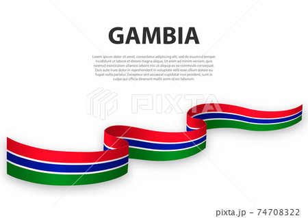 Waving ribbon or banner with flag of Gambia Waving ribbon or banner with flag of Gambia 74708322