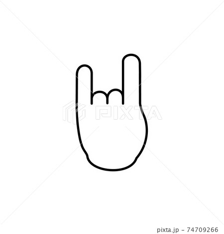 Rock music finger line icon. Vector horn sign for your design 74709266