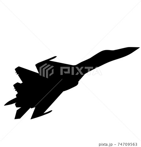 Silhouette military combat airplane on a white background Silhouette military combat airplane on a white background 74709563