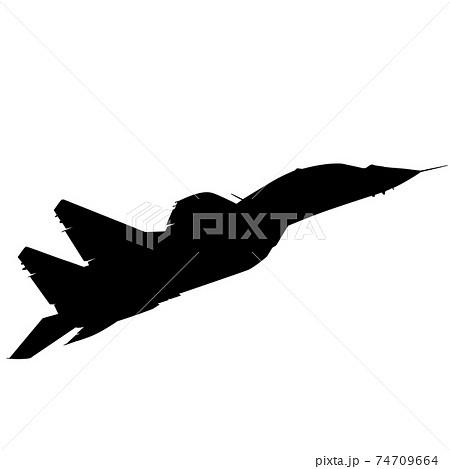 Silhouette military combat airplane on a white background Silhouette military combat airplane on a white background 74709664