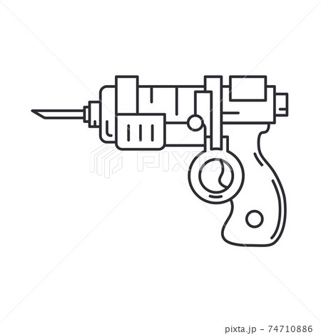 Line Medical Healthcare Art Icon Injection Gun のイラスト素材