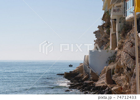 Benidorm rocky coastline. Alicante, Spain 74712433
