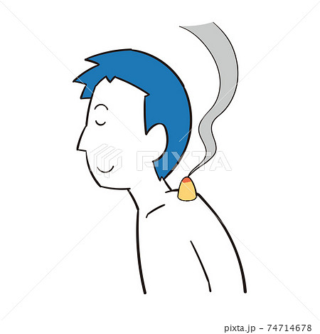 肩にお灸をする男性 74714678