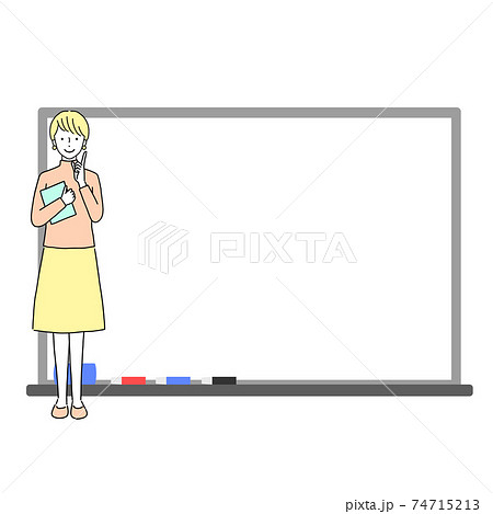 ホワイトボード　ビジネスウーマン 74715213