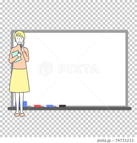 ホワイトボード　ビジネスウーマン 74715213