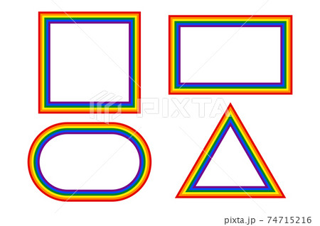 Flag Lgbt Icons Round And Squared Frames のイラスト素材