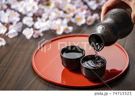 日本酒 花見 桜 日本酒 花見 桜 74715525