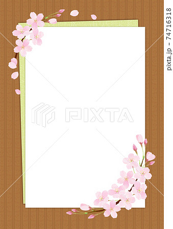 桜フレーム 壁紙 さくら サクラ ソメイヨシノのイラスト素材