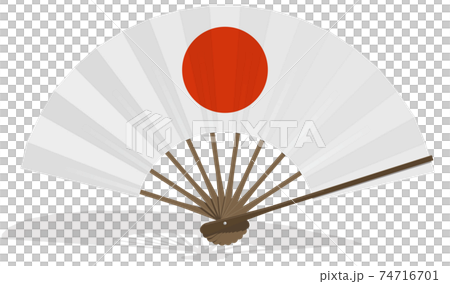 Realistic fan frame Hinomaru vector illustration background transparent 74716701