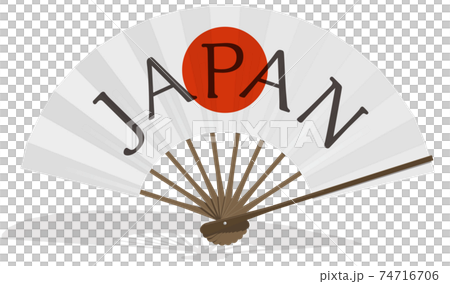 JAPAN リアルな扇子のフレーム 日の丸 ベクターイラスト背景透明 JAPAN リアルな扇子のフレーム 日の丸 ベクターイラスト背景透明 74716706