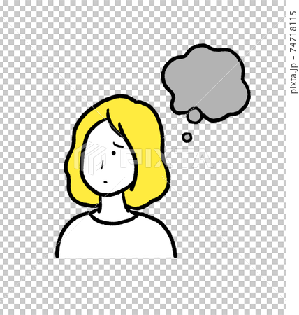 モヤモヤする女性のイラストのイラスト素材